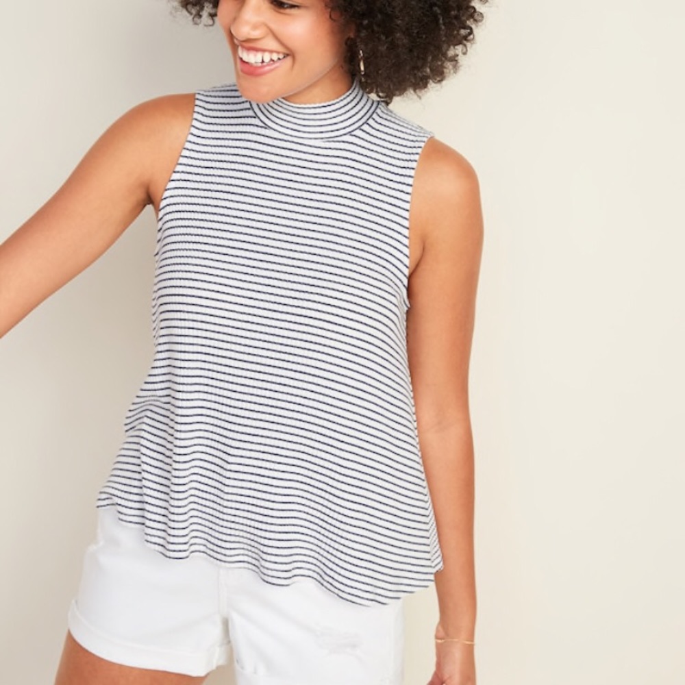 Joe Fresh Mock Neck Sleeveless Top. Size L NWT